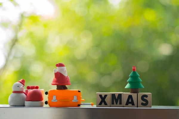 Letras Madera Ortografía Xmas Juguete Imagen Para Navidad Feliz Año — Foto de Stock