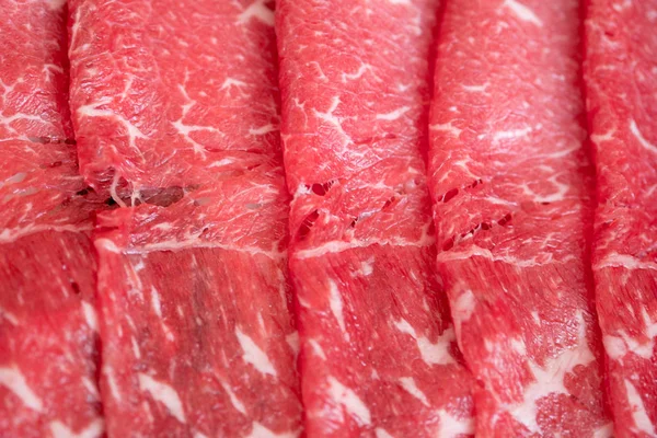 Frische Scheiben Rindfleisch Textur Hintergrund Nahaufnahme — Stockfoto
