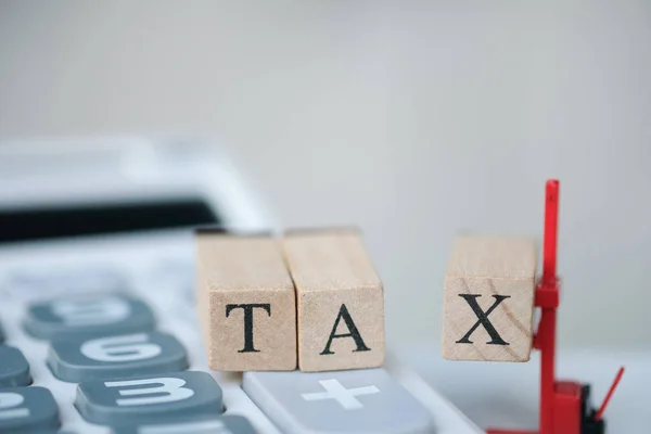 Herramientas Elevación Bloque Para Completar Bloque Palabra Tax Concepto Ingreso — Foto de Stock