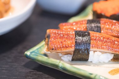 Anago (Grill Eel) or Unagi sushi - Japanese traditional food Anago (Grill Eel) or Unagi sushi concept