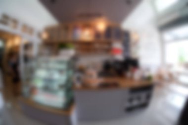 Kahve dükkanı veya kafe restoran ile soyut bokeh görüntü arka plan bulanıklık