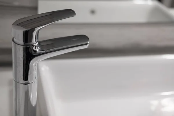 Close Sink Water Tap Bathroom — Stock Photo, Image