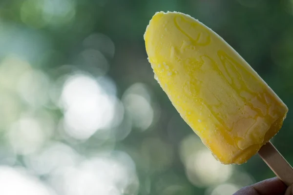 Ev yapımı sarı Buz lolly sorbe — Stok fotoğraf