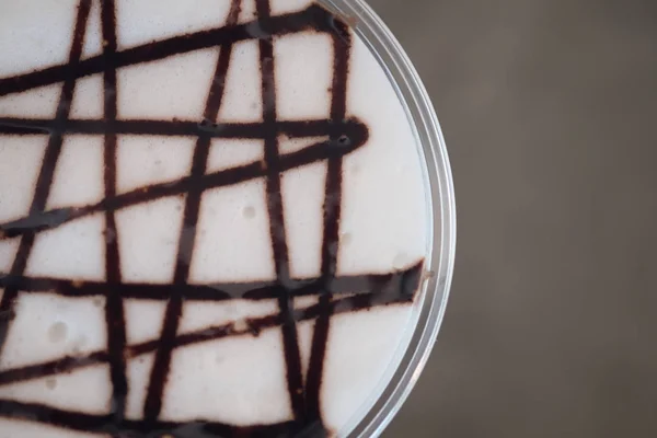Süt köpüğü üzerine çikolata sosu — Stok fotoğraf