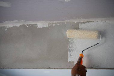 İşçi renkli boyama duvar boyama rulo.