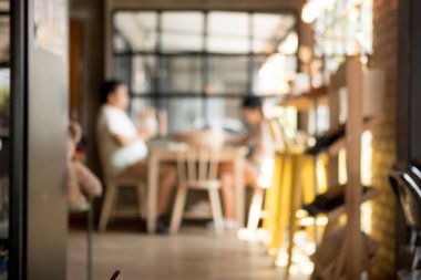 Soyut bulanıkkahve kafe dükkanı veya modern kafeterya konsepti.