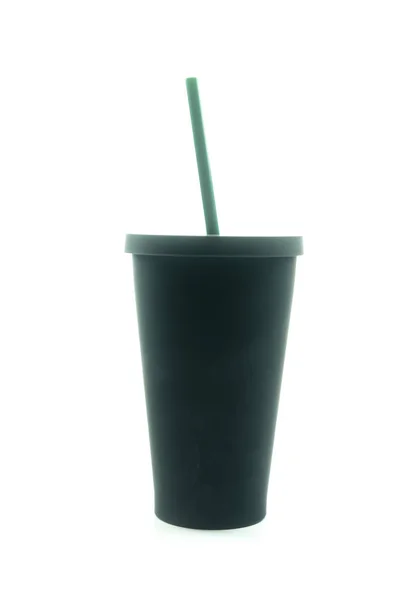 W ile soğuk depolama fincan için siyah renkli paslanmaz çelik bardak — Stok fotoğraf