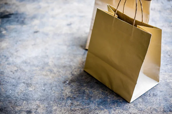 Empty brown paper bag