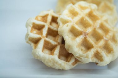 Waffle beyaz plaka koymak