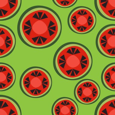 Fotokopi alanı ile desen karpuz. Sevimli kırmızı karpuz tasarımı
