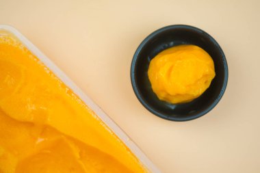 Lezzetli dondurma Mango tutku meyve scoops 