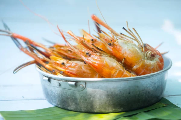 Charcoal grilled river prawns