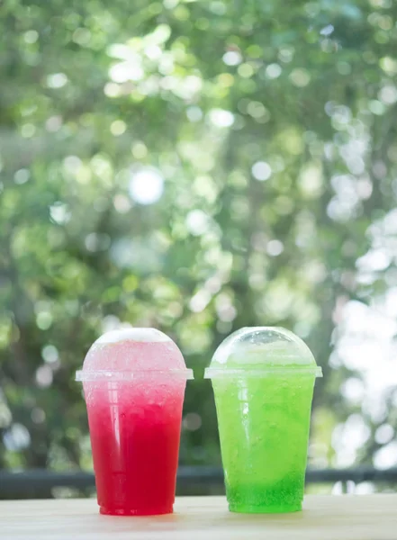 Red lime soda and green lime soda