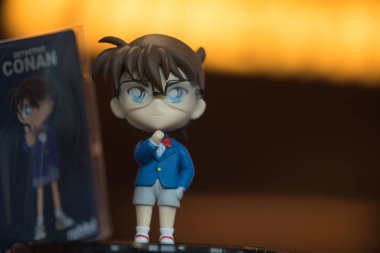 Bangkok, Tayland - 10 Ağustos 2019: Dedektif Conan'ın sevimli hatıra figürü film 23, Tayland'da Sf Sineması'ndan promosyonlar
