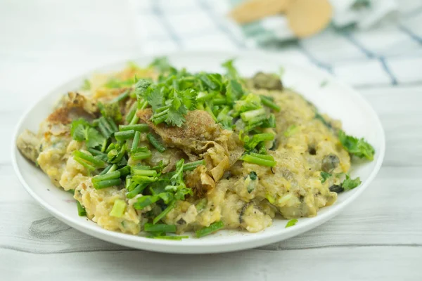 Cibo tailandese Ostriche fritte in pastella all'uovo — Foto Stock