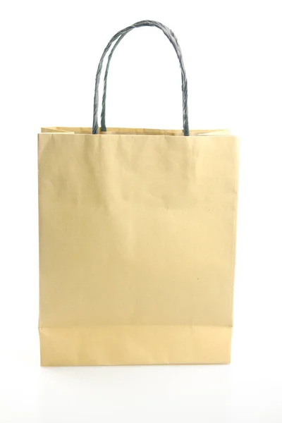 Bolsa de compras hecha de papel reciclado marrón. — Foto de Stock