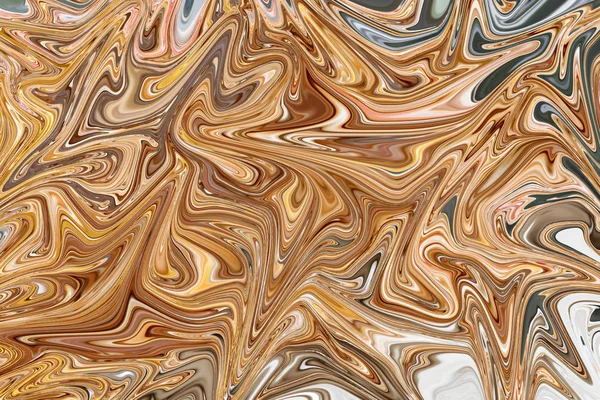 Swirling liquid light brown and cream pattern mixing — Stock Photo, Image