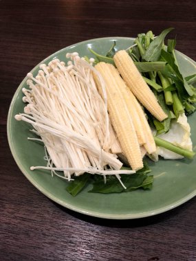 Sebze taze ile sıcak tencere seti