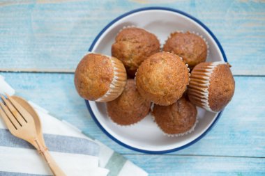 Muz cupcake üst görünümü