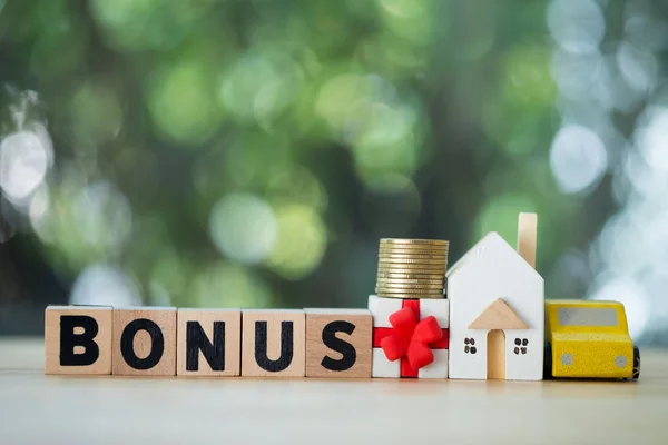 Para, ev ve araba ile kelime bonus mektup blok.