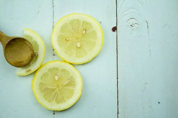 Limón rebanada creativa comida saludable — Foto de Stock
