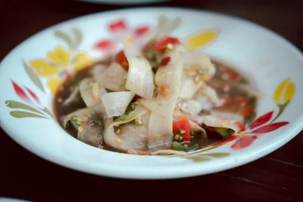 Salada Mamão Luang Prabang Salada Mamão Picante Com Pasta Camarão — Fotografia de Stock