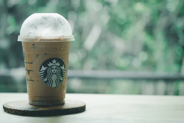 Bangkok Thailand Juli 2020 Iced Mocha Takeaway Glass Starbucks Coffee — Stok Foto
