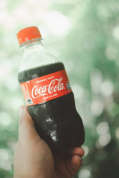 Samut Prakan Tayland Ağustos 2020 Coca Cola Plastik Şişe Boyutu — Stok fotoğraf