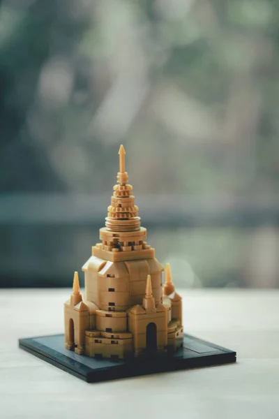 Close Miniatuur Speelgoedmodel Van Maha Chedi Maha Chedi Thailand — Stockfoto