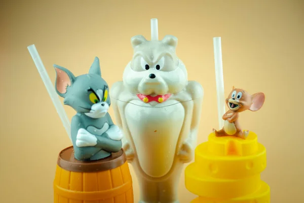 Samut Prakan Tailandia Agosto 2020 Copa Plástico Tom Jerry Para —  Fotos de Stock