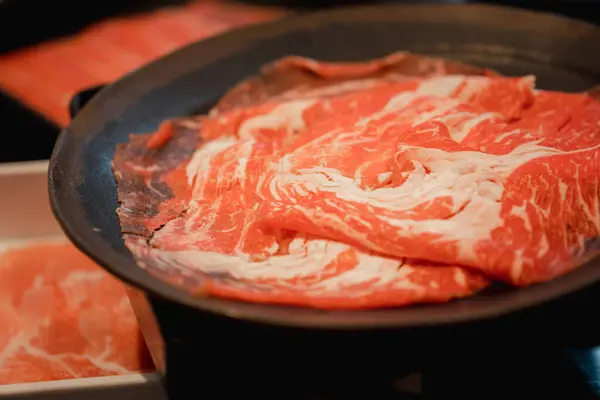 Premium Raw Beef Sliced Set Barbecue Yakiniku — Stock Photo, Image