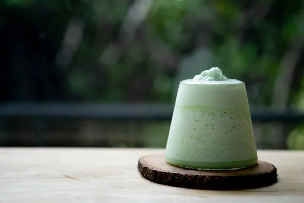 Thai Style Blended Ice Green Sweet Milk Coffee Shop — Stok Foto