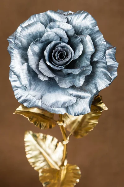 metal rose as symbol of eternal love