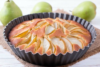 taze armut pasta, lezzetli sonbahar meyve tart