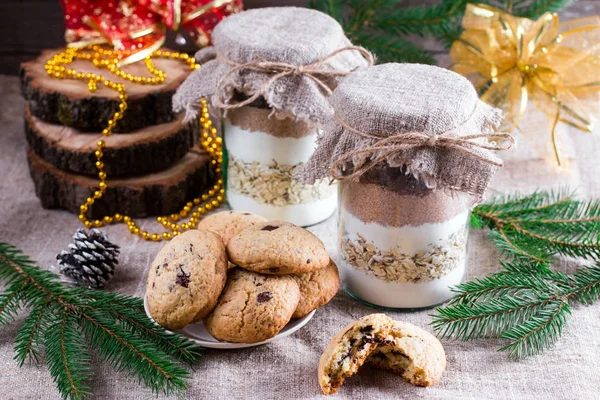 Cookies mix in a jar — Stock Photo, Image