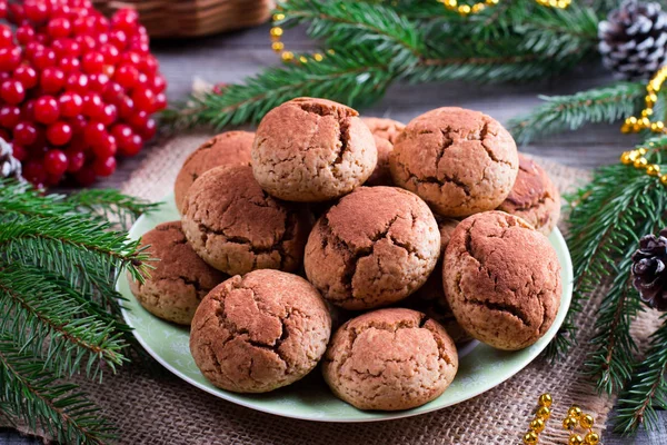 Schokoladenkekse Keks Mit Rissen Weihnachtsschokoplätzchen Schokoladenkekse Mit Rissen — Stockfoto