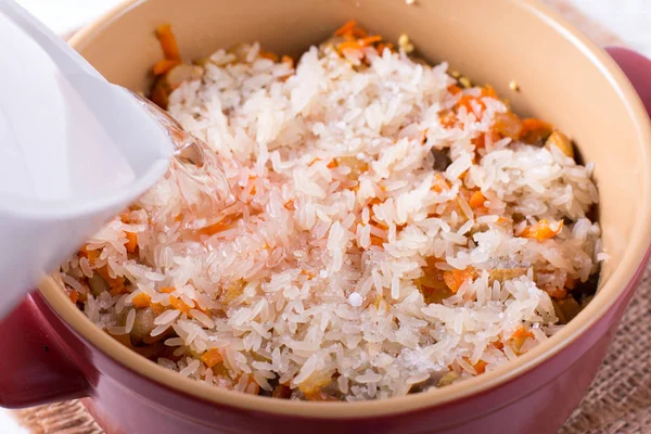 Porridge aux légumes dans une casserole — Photo