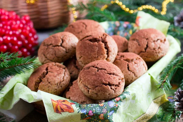 Biscotti Cioccolato Biscotto Con Crepe Biscotti Cioccolato Natale Biscotti Cioccolato — Foto Stock