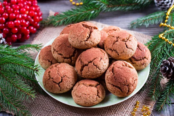 Biscotti Cioccolato Biscotto Con Crepe Biscotti Cioccolato Natale Biscotti Cioccolato — Foto Stock