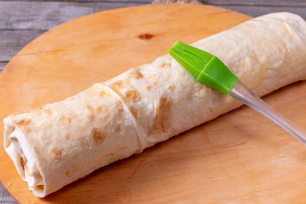 Plaque de cuisson pour la cuisson de strudel pomme — Photo