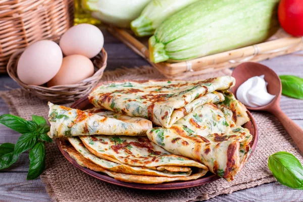 Zucchini pancakes — Stock Photo, Image