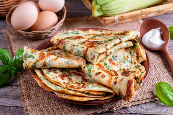 Zucchini pancakes — Stock Photo, Image