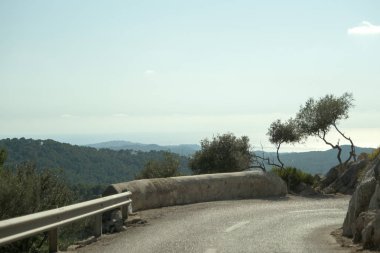 Boş bir otoyol Mallorca, İspanya