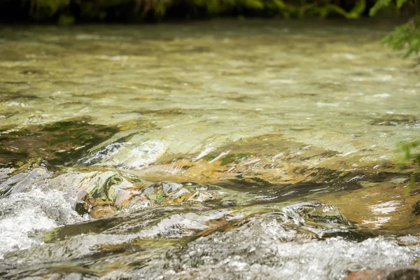 Rio Águas Claras Flui Rápido — Fotografia de Stock