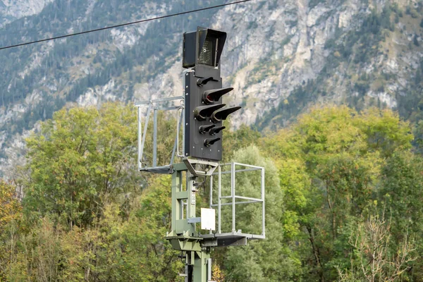 Electric signal traffic light of a railroad
