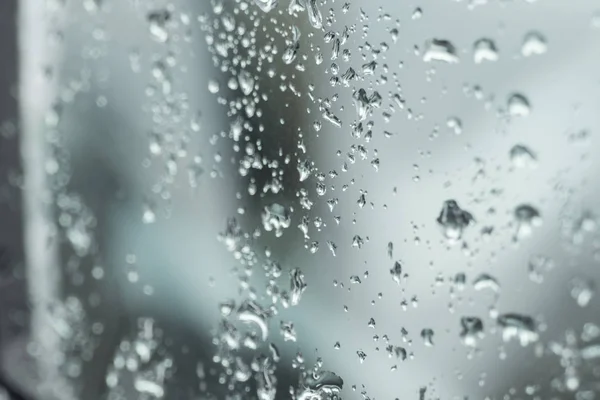 Beaucoup Petites Gouttes Eau Sur Fenêtre Voiture — Photo