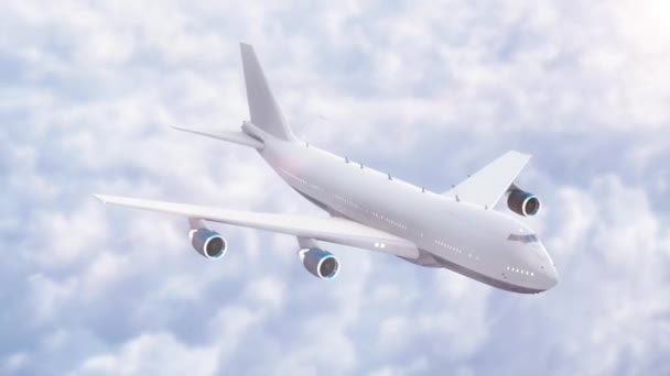 Avião Voando Sobre Nuvens — Vídeo de Stock