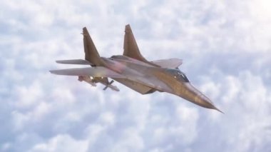  Jet uçağı bulutların üzerinde uçuyor. 4k 2