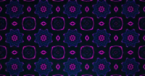 Neon Kaleidoscope Background — Stock Video