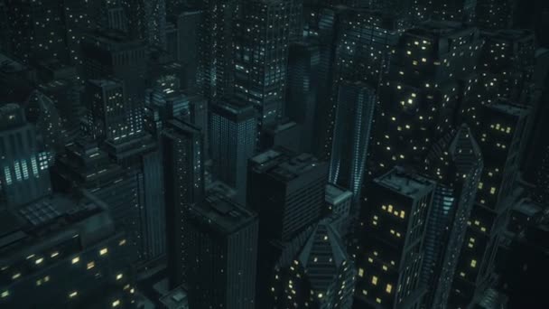 Nachtflug Durch Die Stadt — Stockvideo